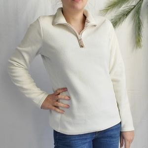 Old Navy Fleece Quarter 1/4 Zip Small White Cream